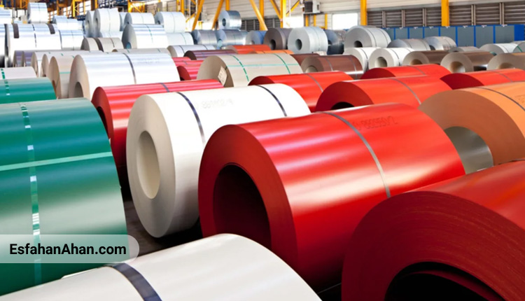 فروشنده ورق رنگی درجه1 قهوه ای سوخته رول فولاد مبارکه 0/50mm 1250